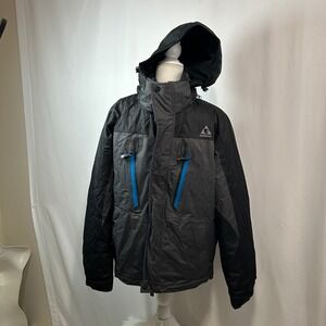 Gerry‎ Mens Gray Black Winter Hooded Padded Insulated Puffer Jacket